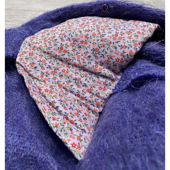 Vintage Women’s Open Front Mohair Wool Winter Coat Purple Coat by Andrew Stewart - Picture 6 of 6